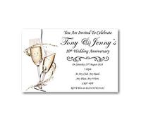 Bespoke Candy Delights Personalised Beautiful Wedding Anniversary Invitations/Invites Ref WA22 Complete with self seal envelopes (60)