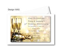 Bespoke Candy Delights Personalised Beautiful Wedding Anniversary Invitations/Invites Ref WA5 Complete with self seal envelopes (30)