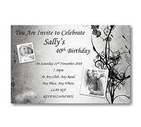 Bespoke Candy Delights Personalised Birthday Invitations, Invites, Complete with envelopes Ref B54 14th 15th 16th 17th 18th 21st 30th 40th 50th 60th 70th Birthdays Surprise Can be added (50)
