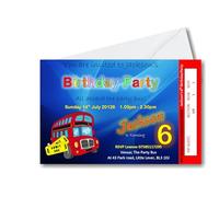 Bespoke Candy Delights Personalised Birthday Party Bus Invitations, Invites, Boys - Girls Complete with envelopes Ref B64, 1st 2nd 3rd 4th 5th 6th 7th 8th 9th 10th 11th (12)