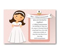 Bespoke Candy Delights Personalised Quality Girls Pink First Holy Communion Invitations- Invites With Envelopes ref CM4 (12)