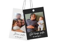 Bespoke Car Photo Collage Ornament White/Black Acrylic Hanging Charm Custom Text & Images Driving Test Pass Keepsake for New Drivers, First Car Celebration Father’s Day Car Accessories Decor