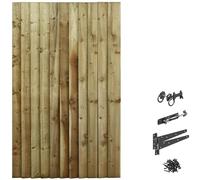 Bespoke Custom Made to Measure Timber Wooden Garden Gate/Feather Edge Flat Top[6ft Tall (180cm),Upto 1050mm Wide,Ring Latch Hinge Pack]