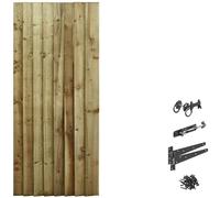 Bespoke Custom Made to Measure Timber Wooden Garden Gate/Feather Edge Flat Top[6ft Tall (180cm),Upto 750mm Wide,Ring Latch Hinge Pack]
