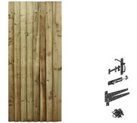 Bespoke Custom Made to Measure Timber Wooden Garden Gate/Feather Edge Flat Top[6ft Tall (180cm),Upto 750mm Wide,Suffolk Latch Hinge Pack]