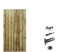 Bespoke Custom Made To Measure UPTO HEIGHT: 5ft (150cm High) Feather Edge Semi-Braced Flat Top Pathway Garden Pedestrian Gate [Width upto 75CM With Ring Latch Hinge Pack
