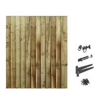 Bespoke Custom Made To Measure UPTO HEIGHT: 5ft (150cm High) Feather Edge Semi-Braced Flat Top Pathway Garden Pedestrian Gate [Width Between 105CM to 120CM With Ring Latch Hinge Pack