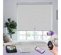 Bespoke Designer Motorised Blinds by Graywind - Luxury Textured Fabric, Premium Smart Electric Blackout with Rechargeable Motor for Alexa & Google, Remote Control, Striped Light Grey