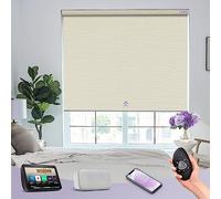 Bespoke Designer Motorised Blinds by Graywind - Luxury Textured Fabric, Premium Smart Electric Blackout with Rechargeable Motor for Alexa & Google, Remote Control, Striped Beige