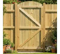 Bespoke Garden Gate 6ft Feather Edge Arch Top Fully Framed Pedestrian Treated Gate for Natural Outdoor Footpath Walkway Entry MAX 180cm High x MAX 90cm Wide