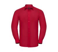 Bespoke Long Sleeve Shirt in Poplin Russell Athletic Rouge M