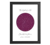 Bespoke Star Map Night Sky Print - Personalised Romantic Gift for Anniversary, Birthday, Christmas, Valentine's, Wedding - For Couples, Spouse, Partner