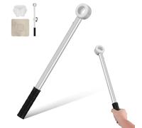 BESPORTBLE 0.4m Window Opener Pole with O-Shape Hook, Manual Pull Rod for High Skylights and Loft Windows, Non-Slip Blind Handle for Cordless Curtains and Shutters, Grey