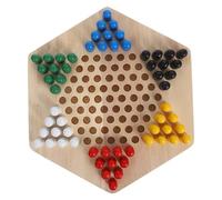 BESPORTBLE 1 Box Classical Wooden Hexagon Chinese Checkers Board Educational for Up to Players Family Strategy Game for Brain Development and Party Fun Random Color