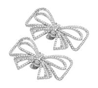 BESPORTBLE 1 Pair Bride Shoe Clips with Detachable Rhinestone Bow Buckles Sparkling Shoe Charms for Wedding Prom and Special Occasions for Women