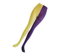 BESPORTBLE 1 Pair Carnival Party Pantyhose in Yellow and Purple, Fashionable Polyester Material, Elastic Long Tube Stockings, Costume Socks Accessory for Party