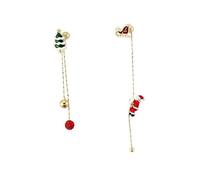 BESPORTBLE 1 Pair Christmas Tassel Drop Earrings Asymmetric Santa Ear Jewelry Festive Holiday Accessories for Women Charming Design to Enhance Your Christmas Look