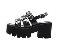 BESPORTBLE 1 Pair Creative Black Women Open Toe Sandals Thick Sole Summer Platforms Chic Design for Stylish Comfort Versatile Footwear for Every Occasion Peep Toe Sandals for Women