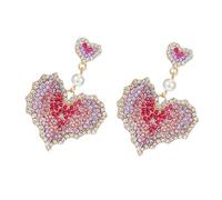 BESPORTBLE 1 Pair Creative Heart Design Earrings for Women Shiny Heart Ear Jewelry Lightweight Studs for Casual Fashion Outfits Unique for Loved Ones for Masquerades Parties