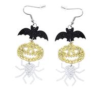 BESPORTBLE 1 Pair Creative Pumpkin Spider Bat Earrings for Women Lightweight Halloween Jewelry for Festival Parties Comfortable and Durable Design for
