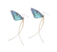 BESPORTBLE 1 Pair Creative Wing Earrings with Pearl Accents Retro Long Dangle Design Lightweight Fashion Jewelry for Parties and Daily Wear Unique Butterfly Inspired Ear Drops Green