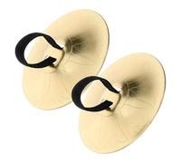 BESPORTBLE 1 Pair Finger Cymbals Small Percussion Instruments for Belly Dancing Durable Zills with Comfortable Grip and Easy to Clean Design for Stage Performance and Entertainment Gold with