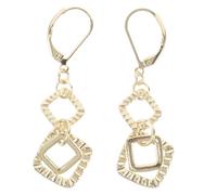 BESPORTBLE 1 Pair Geometric Dangle Earrings: Pleated Geometric Earrings For Women - Double-Layer Square Drop Dangle Ear Jewelry For Parties Weddings Prom Nights