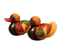 BESPORTBLE 1 Pair Mandarin Ducks Hand-Woven Tabletop Ornament Hand-Woven Tabletop Ornament Chinese Mandarin Yuan Yang Wooden Ducks Hand Woven Wooden Bird Figure Chinese Style Ornament Flying Desktop