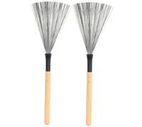 BESPORTBLE 1 Pair Maple Wooden Handle Drum Brush Portable High Carbon Steel Percussion Brushes for Beginners Lightweight Durable Drum Wire for Practice and Performance Set