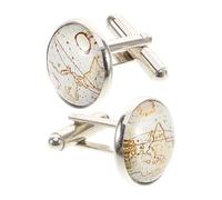 BESPORTBLE 1 Pair Retro Men's Cufflinks with World Map Design Fashionable French Cufflinks for Business Suits Groom and Groomsmen Accessories Metal Cuff Links