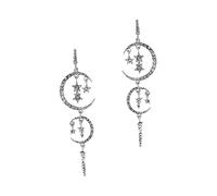 BESPORTBLE 1 Pair Romantic Long Dangle Earrings for Women Elegant Star Moon Diamond Drop Earrings Comfortable to Wear for Any Occasion Adds Dazzling Touch to Your Style