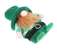 BESPORTBLE 1 PC Patrick Day Gnome Doll Green Hat Adornment Plush Home Decor for Festive Parties Non Woven Fabric Cute Ornament for Table Window Display Paddy Day Supplies