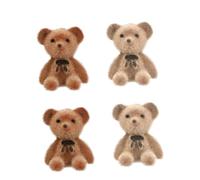 BESPORTBLE 1 Set 4Pcs Flocking Bear Dolls DIY Bag Accessories for Crafts Decorations and and Bear Shape Decors for Creative Projects