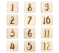 BESPORTBLE 1 Set Baby Photography Props Wooden Engraved Number Discs Name Sign Table Number Cards Baby Age Growth Baby Milestone Stickers Commemorative Card Solid Wood Plywood Newborn Wedding