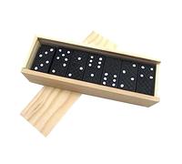 BESPORTBLE 1 Set Black Wooden Domino Blocks Set DIY for Educational Stacking Game with Storage Box for Indoor and Outdoor Fun