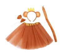 BESPORTBLE 1 Set Children Monkey Costume: Monkey Costume With Skirt Ears And Tail Set - Funny Tail Accessory For Jungle Party Festival Play