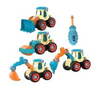 BESPORTBLE 1 Set Construction Vehicle Detachable Truck with Candy Color Carry Case DIY Assembling Engineering Truck for Develops Imagination Hand Strength