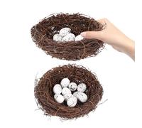 BESPORTBLE 1 Set Decorative Artificial Bird Nest Set With Realistic Bird Eggs Home Nest Ornament Easter Party Micro Landscape Diy Accessories For Store Office