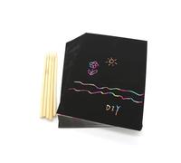 BESPORTBLE 1 Set DIY Scratch Drawing Paper Scratch Graffiti Paper with Bamboo Pens for Educational Art Plaything for Imagination and Creativity Development