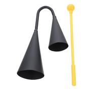 BESPORTBLE 1 Set Double Trumpet Percussion Instrument Two Tone Agogo Bell with Mallet for Music Education Develops Coordination and Hearing for Beginners and Professionals