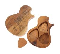 BESPORTBLE 1 Set Guitar Pick Storage Case Set Solid Wood Holder with Guitar Picks Durable Lightweight and Fashionable Design for Collectors and Players