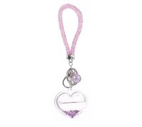 BESPORTBLE 1 Set Heart Shaped Key Chain Pendant Purple Silver Bag Hanging Decor with Dazzling Star for Friends Family Portable Key Decoration