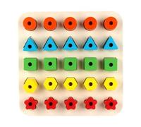 BESPORTBLE 1 Set Interactive Wooden Geometric Shape Blocks for Colorful Puzzle Matching Plaything for Early Learning Promotes Logic and Hand Eye Coordination Safe Design with Smooth Edges