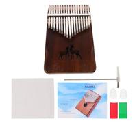 BESPORTBLE 1 Set Key Retro Color Kalimba Finger Piano Solid Handcrafted Instrument for Beginners with Self Study Book Tuning Hammer for Music Lovers
