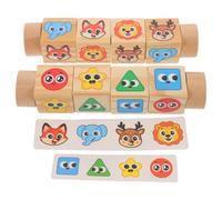 BESPORTBLE 1 Set Matching Block Puzzle: Wooden Building Blocks Rotation Game Interactive Cards Promotes Early Childhood Development For Kids Boys Girls Families Travel