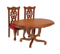 BESPORTBLE 1 Set Miniature Dollhouse Furniture Set Oval Dining Table High Back Chairs Charming Accessories for Dollhouses Mini Kitchens Decorative Displays Durable Elegant Design for Rooms