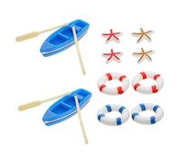 BESPORTBLE 1 Set Miniature Lifebuoy and Paddles Coastal Decor for Sea View Landscapes Cute Crafts for Gardens Succulents and Moss Arrangements