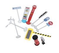 BESPORTBLE 1 Set Miniature Traffic Signs Model for Educational Signal Signs for Learning and Sand Table Play Lightweight Traffic for Imaginative Play