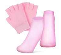 BESPORTBLE 1 Set Moisturizing Gel Mitten Spa Socks Fingerless Gloves for Dry Hands and Feet Comfortable for Daily Use and Skin Repair