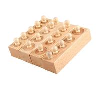 BESPORTBLE 1 Set Parent Playthings Wooden Knobbed Cylinder for Early Education Interactive Family Fun Develop Depth Skills Montessori Learning